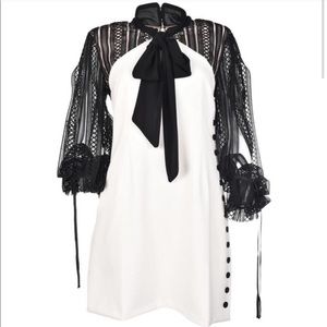 Self Portrait Size 4 White Dress with Lace